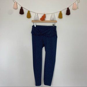 Navy Blue Polka Dot Twist Cropped